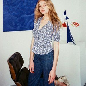 Rouje Momo Blouse in Blue Floral -AS IS